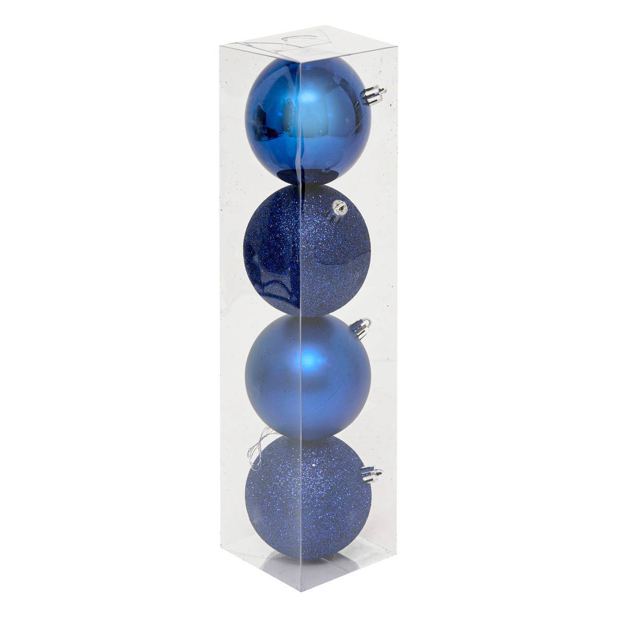 Fééric Lights & Christmas - Lot de 4 boules D.8cm bleu nuit - Feeric Lights & Christmas - Imagen 2