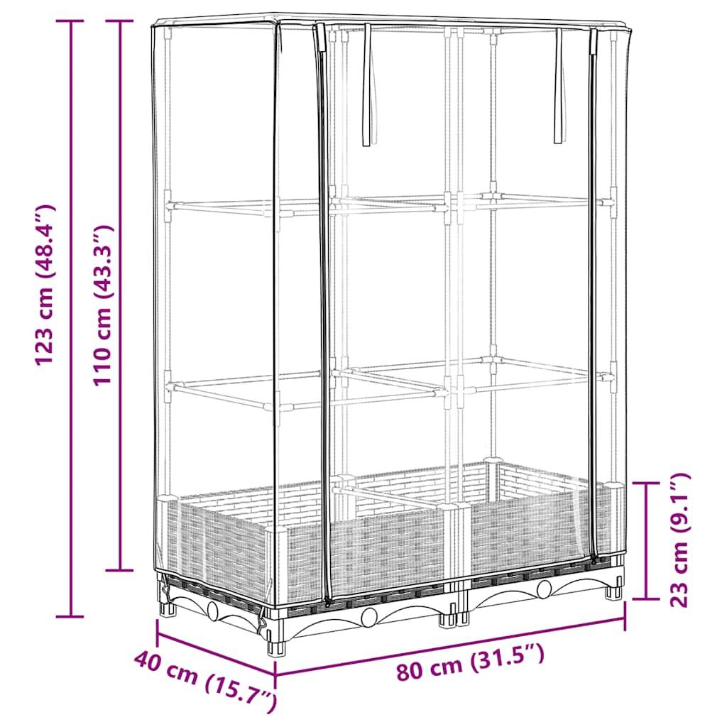 ComfortXL - Jardinière Surélevée avec Serre Aspect Rotin Gris 80x40cm pour Balcon – ComfortXL Outdoor Living - Image 9