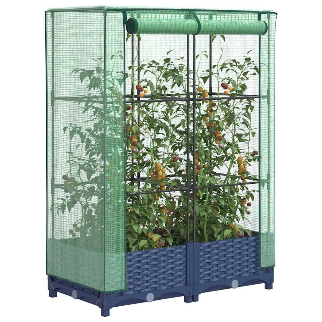 ComfortXL - Jardinière Surélevée avec Serre Aspect Rotin Gris 80x40cm pour Balcon – ComfortXL Outdoor Living - Image 1
