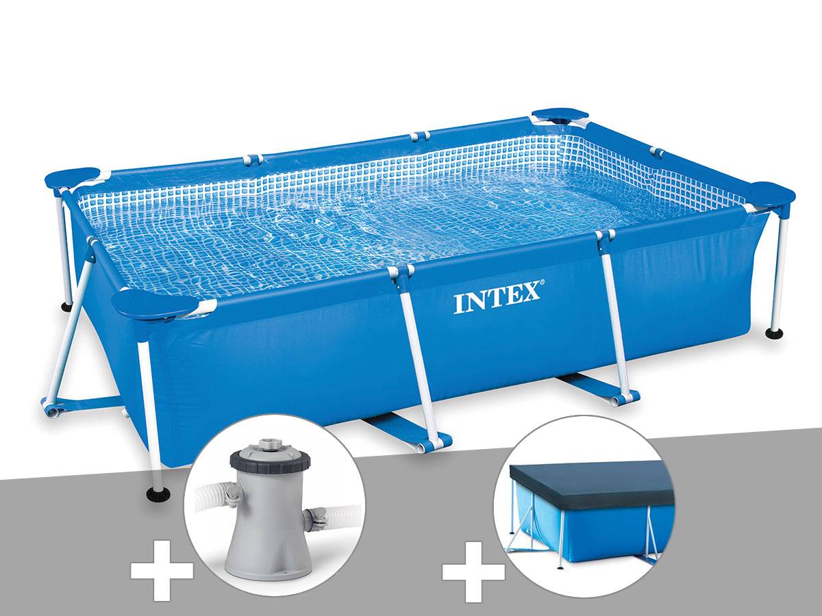 Kit piscine tubulaire rectangulaire Intex 3,00 x 2,00 x 0,75 m + Filtration à cartouche + Bâche de protection - Imagen 2