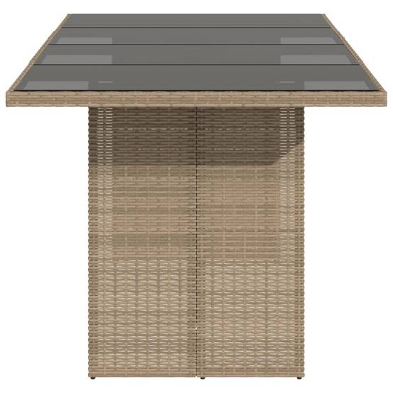 Table de Jardin Familiale 190cm pour 8 Personnes, Résine Tressée Beige et Plateau Verre Facile d'Entretien – ComfortXL Outdoor Living - Image 4