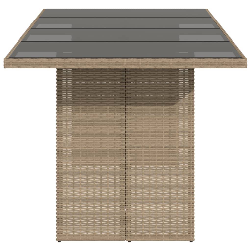 Table de Jardin Familiale 190cm pour 8 Personnes, Résine Tressée Beige et Plateau Verre Facile d'Entretien – ComfortXL Outdoor Living - Image 4