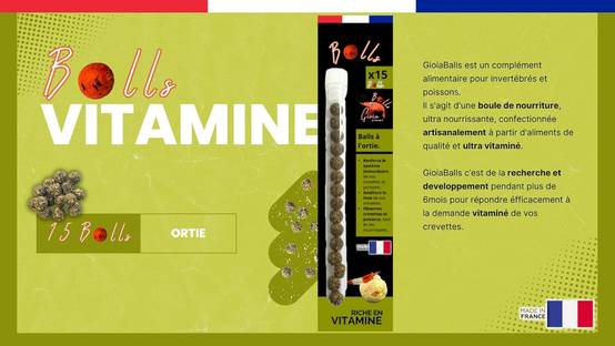 GIOIABALLS - Vitamines (Ortie) / Nourriture pour crevettes d'aquarium/Fabriqué en France/Artisanal - Image 3
