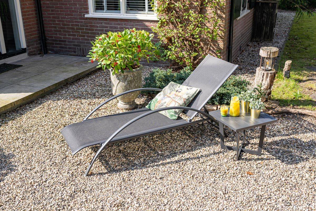 Garden Impressions - Chaise longue Limone  noir charbon/anthracite - Garden Impressions - Imagen 4