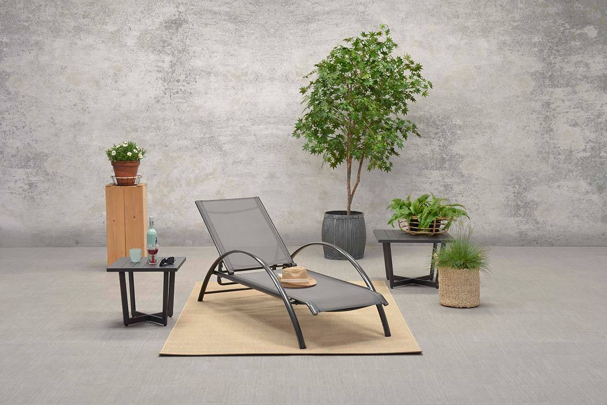Garden Impressions - Chaise longue Limone  noir charbon/anthracite - Garden Impressions - Imagen 6