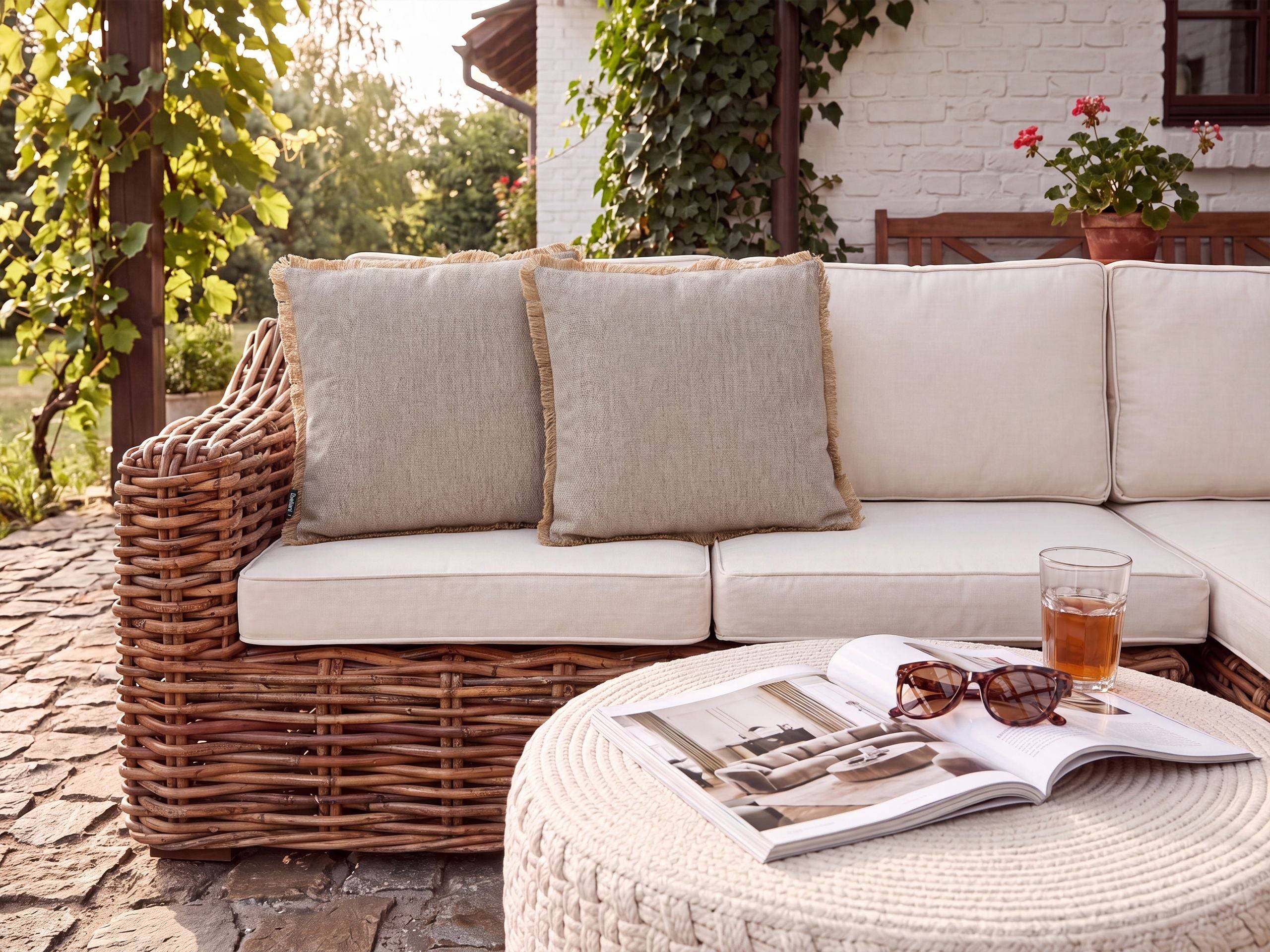 Beliani - Coussin d'extérieur Oléfine Beige CASTANEA - 45x45x10- Beliani - Image 1