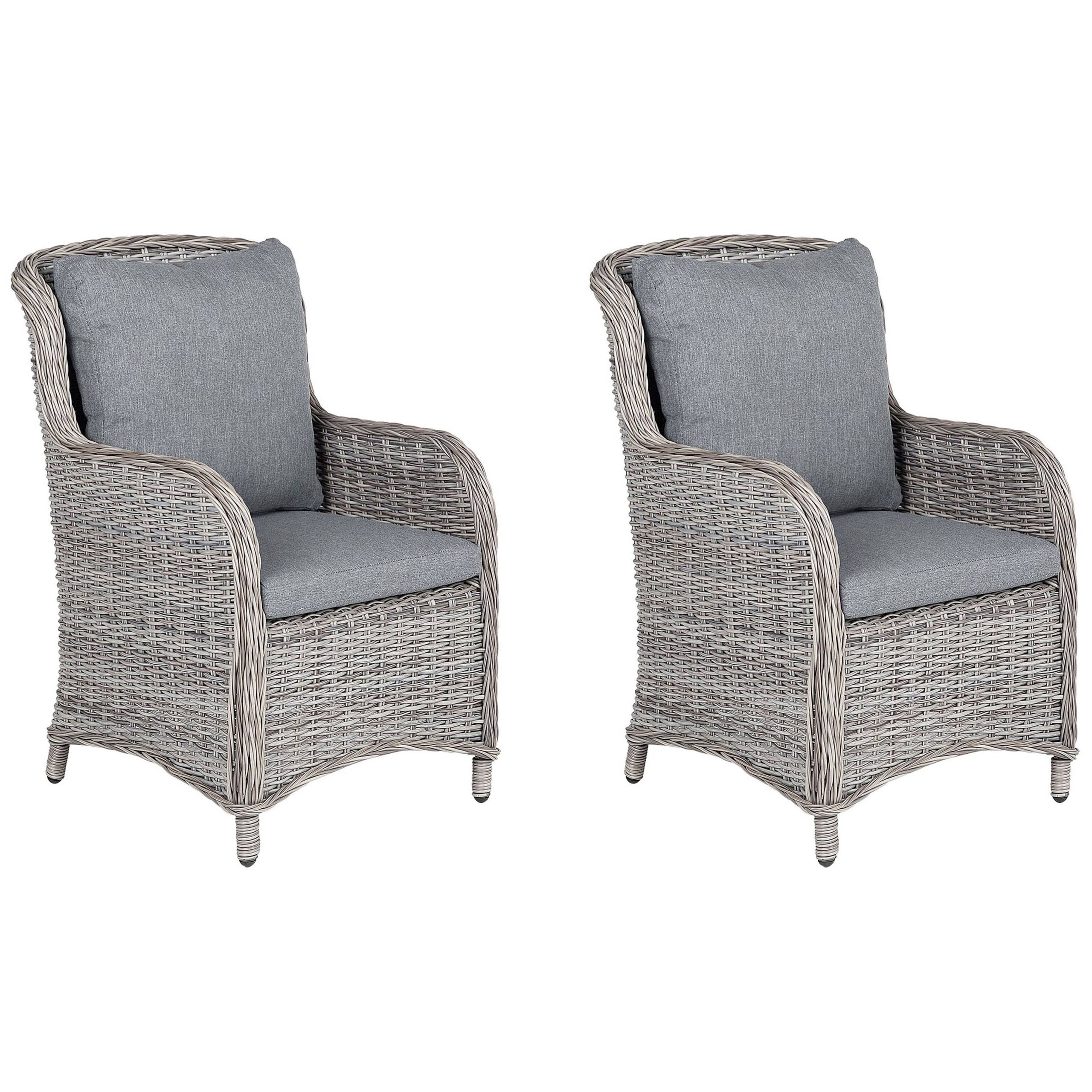 Beliani - Fauteuil Polyrotin Gris CASCAIS - Beliani - Imagen 2