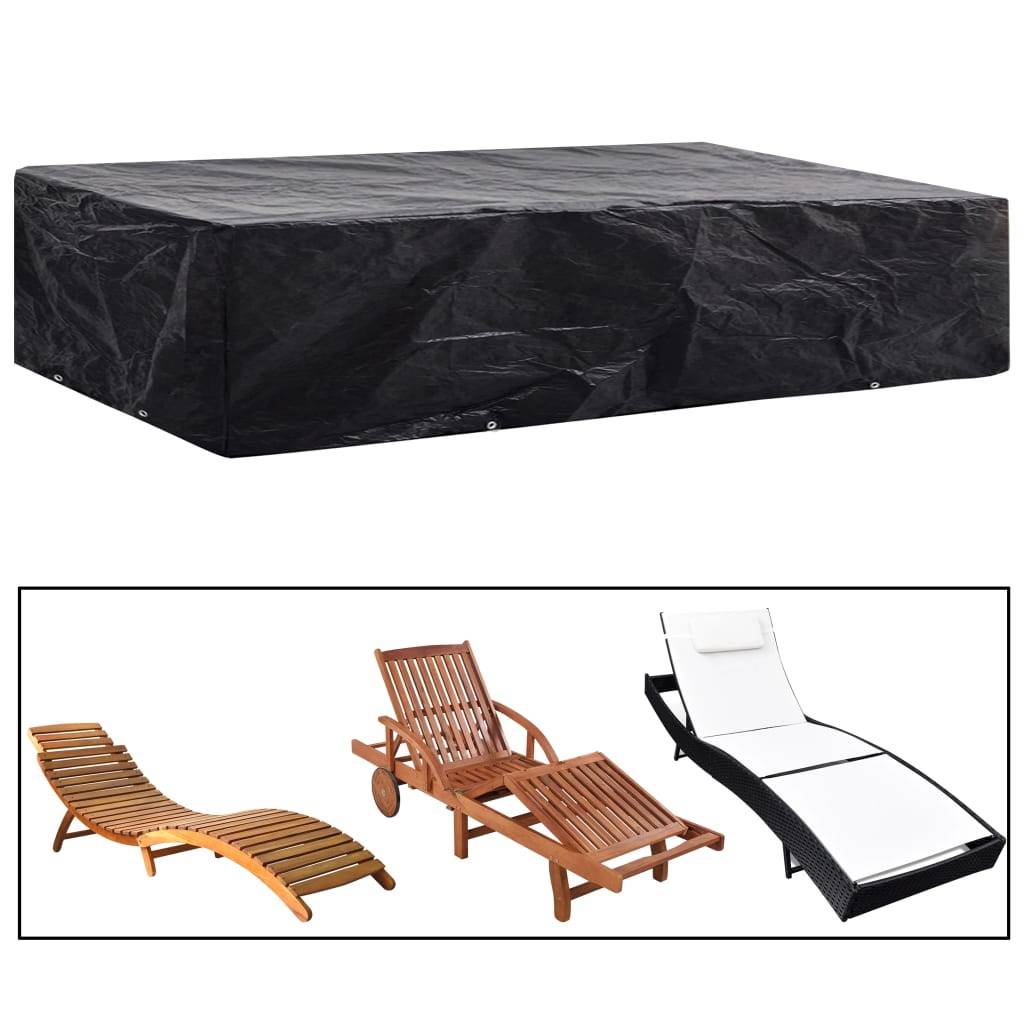 Housse de chaise de jardin - Housse de protection 8 œillets 218 x 77 x 55 cm - Image 1