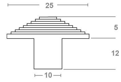 Clous podotactiles à sceller Waccess inox 304 WATTELEZ tête Ø25 tige Ø10 mm - 200 clous - 810930 - Imagen 2