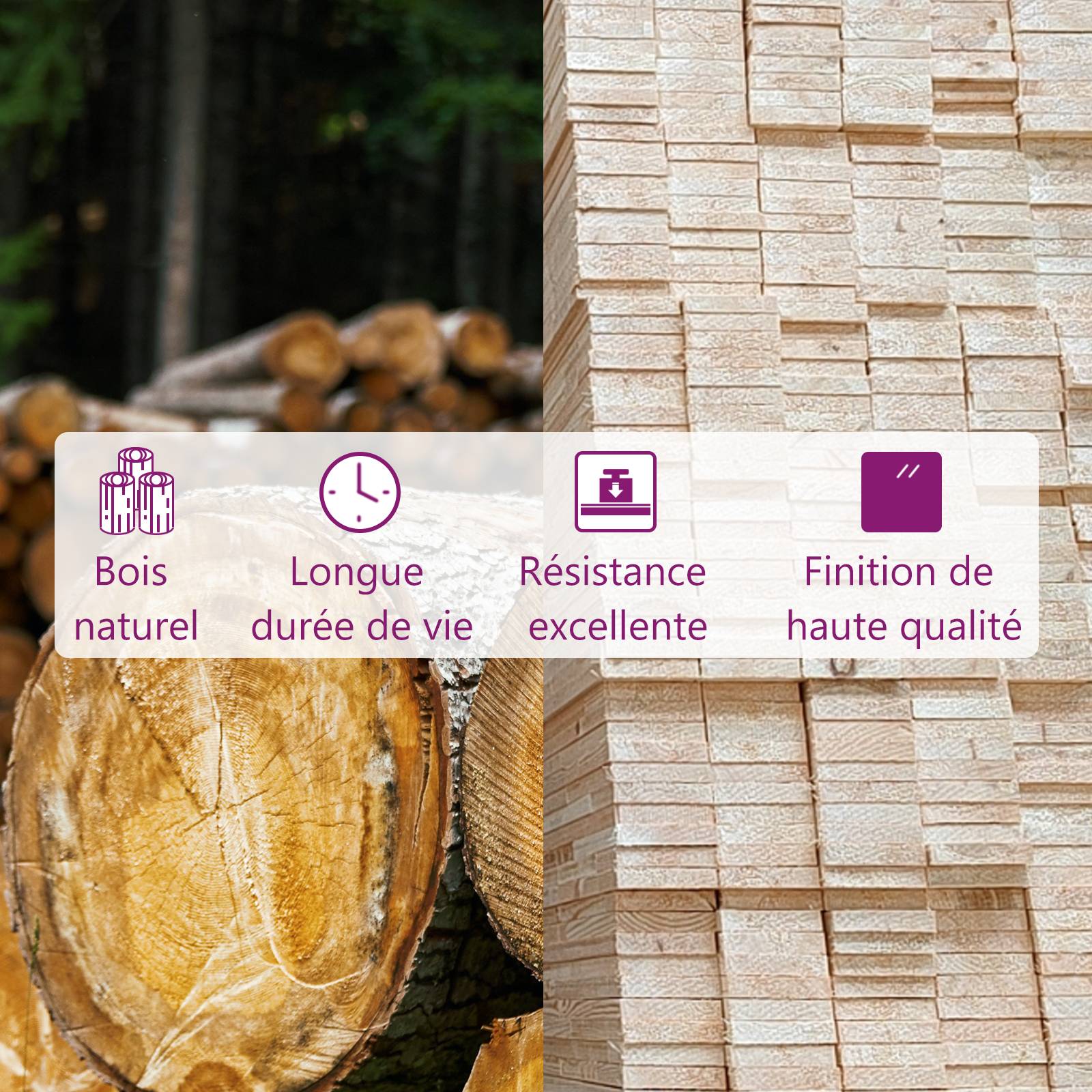 Salon de Jardin Bas Modulable 3 Pièces Bois de Pin Massif Style Rustique Design Palette Détente Brun – ComfortXL Outdoor Living - Image 8