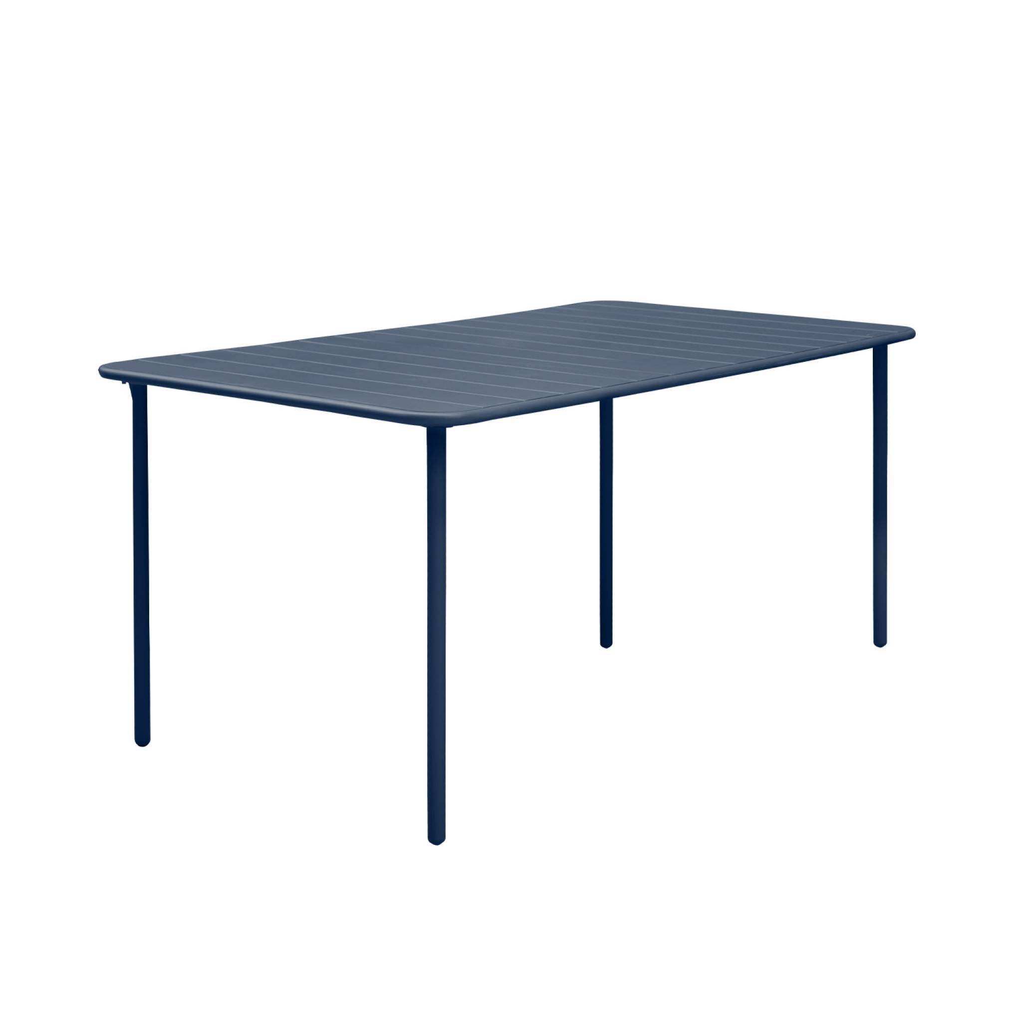 sweeek - Table de jardin métal + 6 assises bleu marine. acier traitement anti rouille | sweeek - Image 6