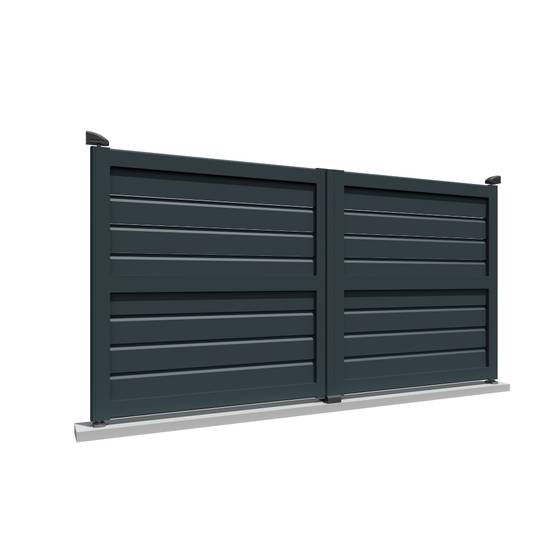 Intersun - Portail battant brise-vue L 3000 x H 1730 mm (Gris Anthracite) - INTERSUN - Imagen 1