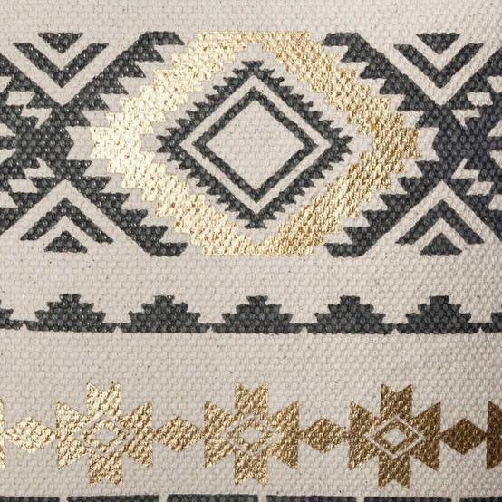 Housse de Coussin "Etnik Gold" 40x40cm Gris - Image 4