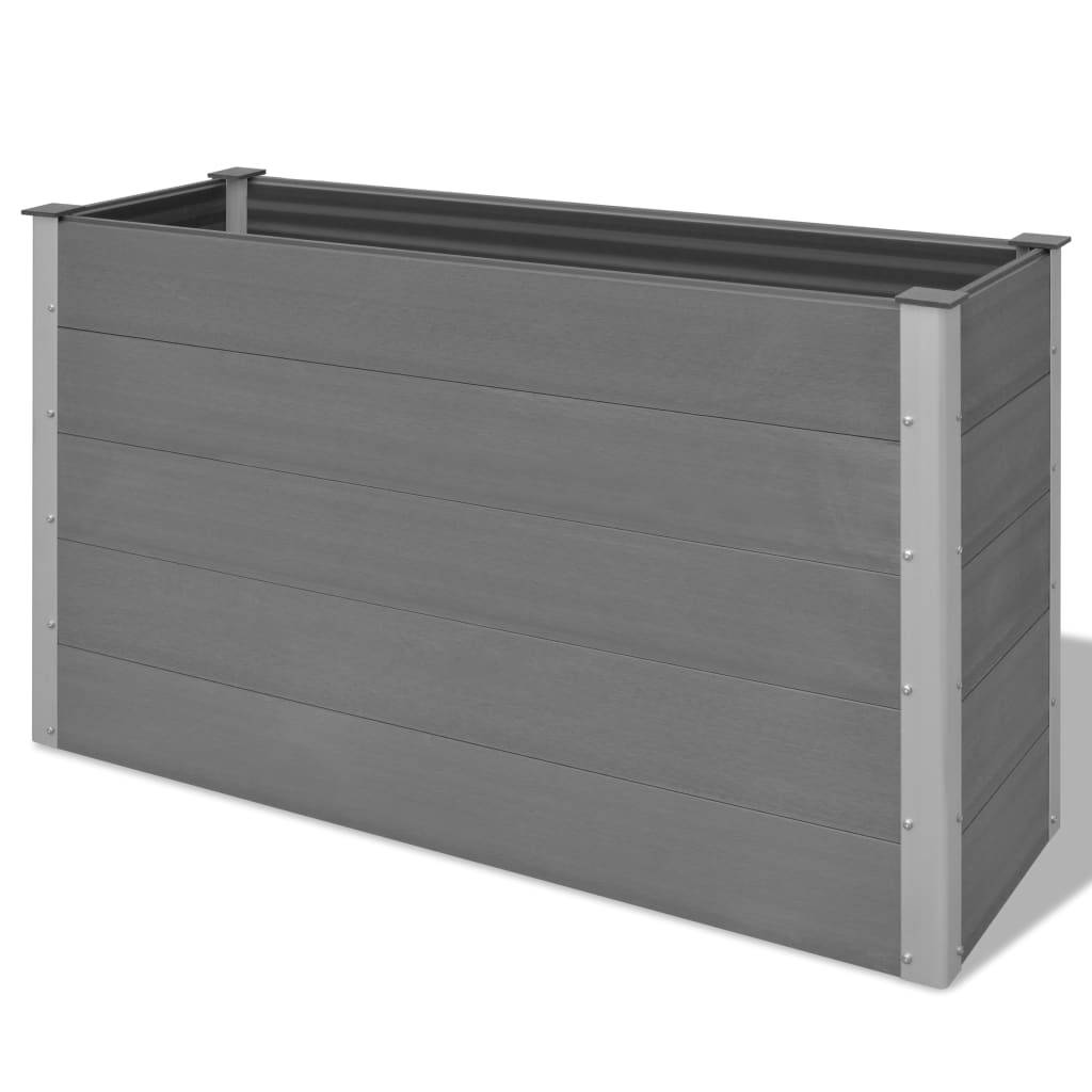 Helloshop26 - Jardinière lit surélevé plantes fleurs jardin WPC 150 x 50 x 91 cm gris - Imagen 1