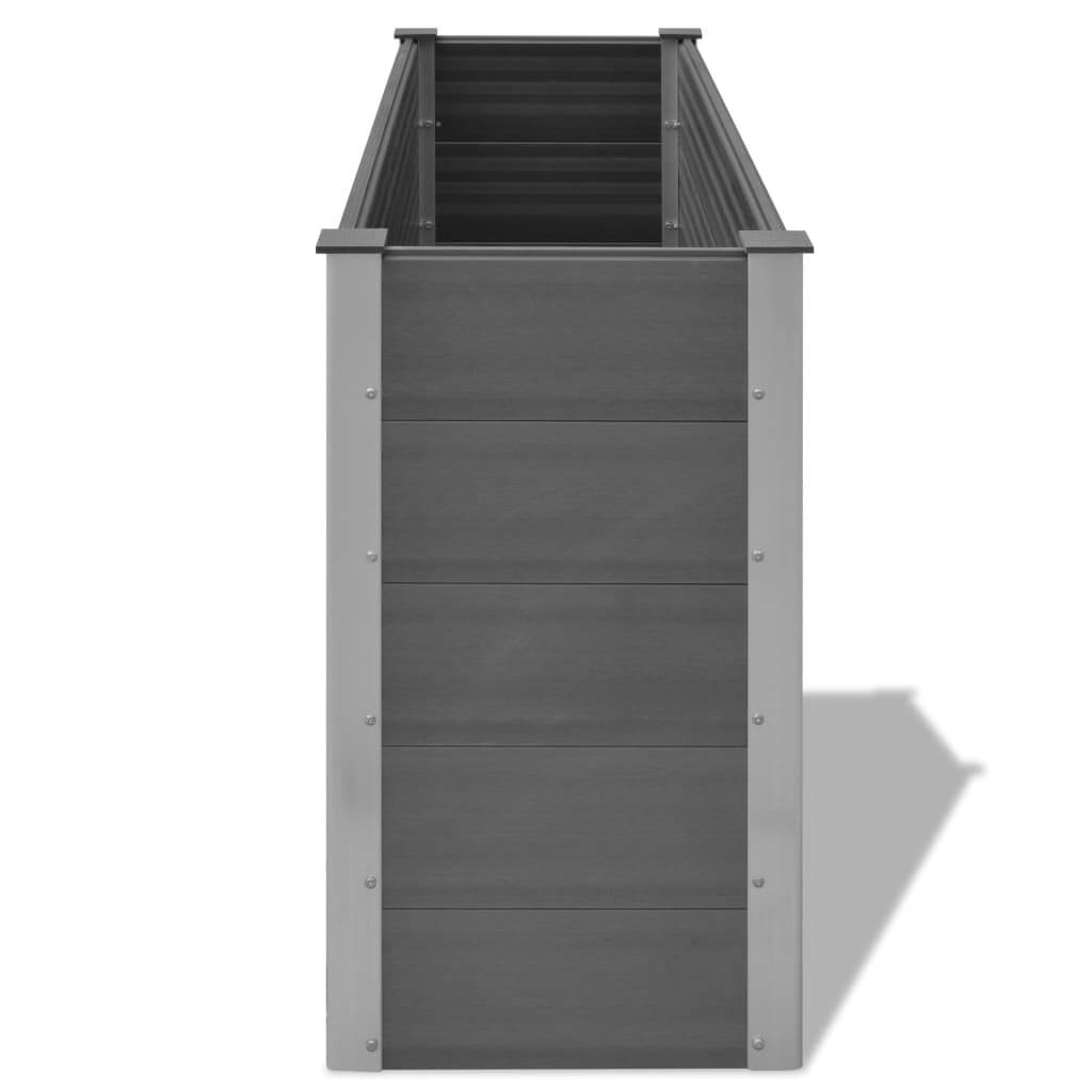 Helloshop26 - Jardinière lit surélevé plantes fleurs jardin WPC 150 x 50 x 91 cm gris - Imagen 4