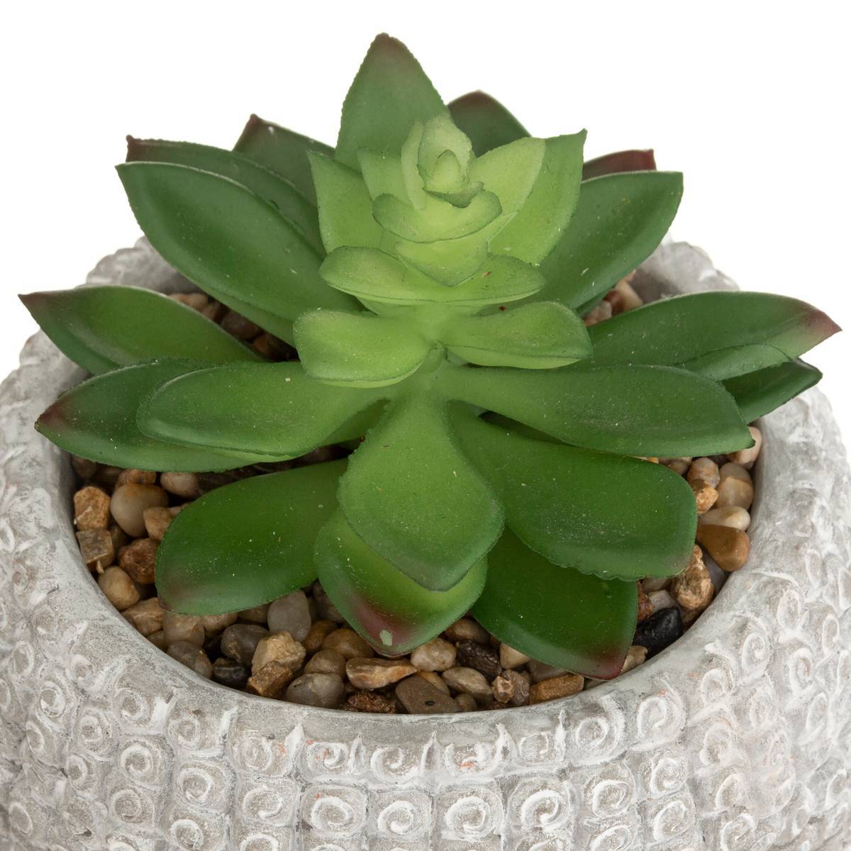 Atmosphera - Plante artificielle Bouddha pot ciment H13,5cm - Atmosphera Créateur d'intérieur - Imagen 4