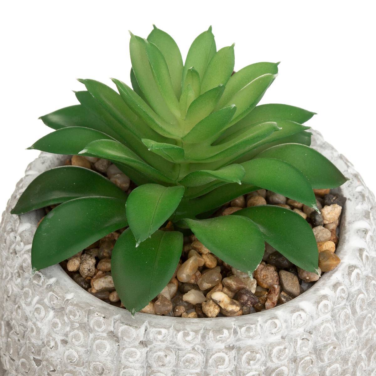 Atmosphera - Plante artificielle Bouddha pot ciment H13,5cm - Atmosphera Créateur d'intérieur - Imagen 3