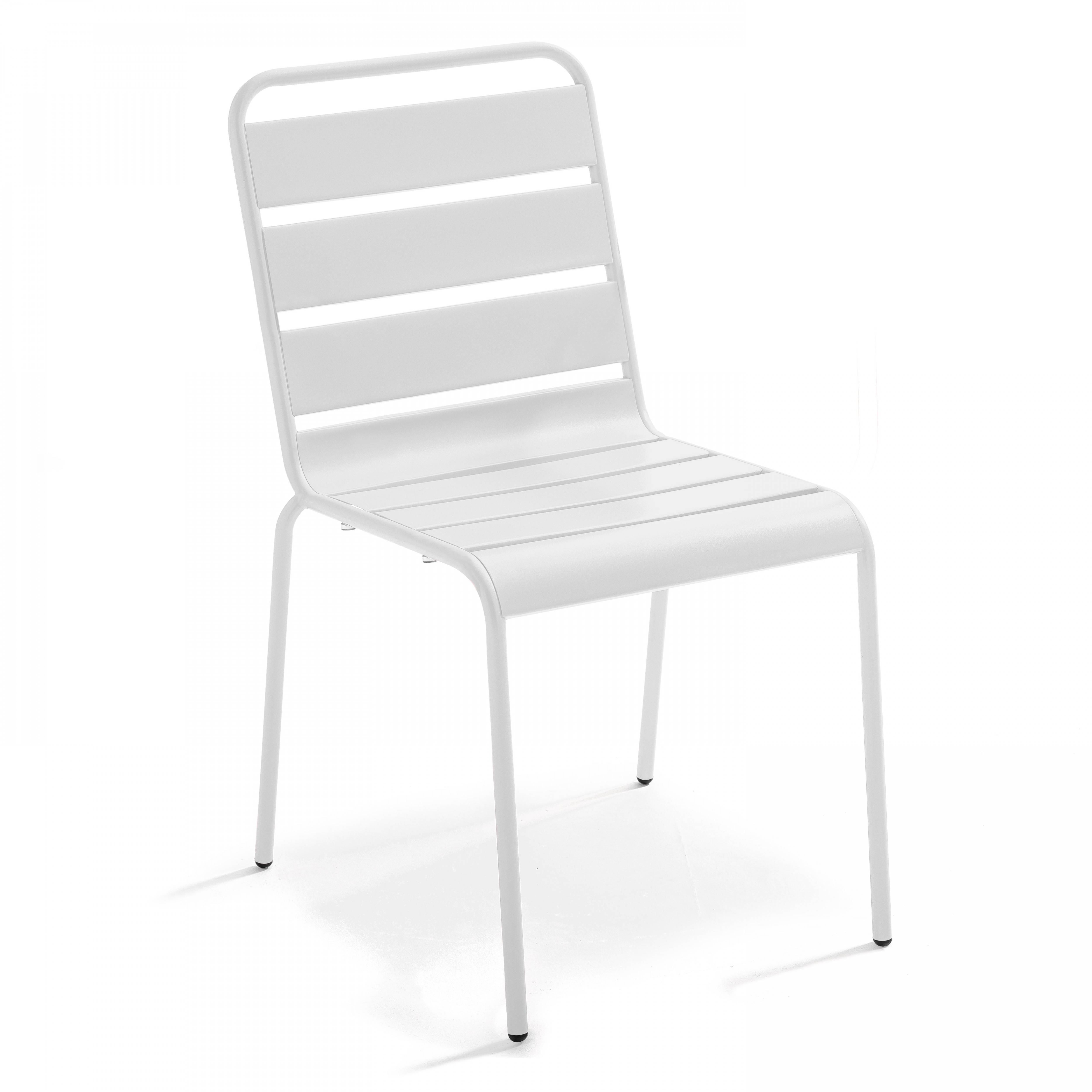 Oviala - Ensemble table de jardin et 8 chaises en métal blanc Palavas - Oviala - Imagen 6