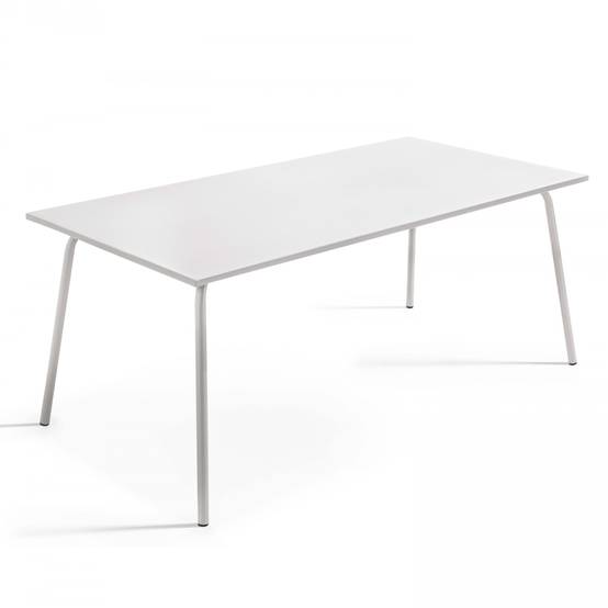 Oviala - Ensemble table de jardin et 8 chaises en métal blanc Palavas - Oviala - Imagen 5