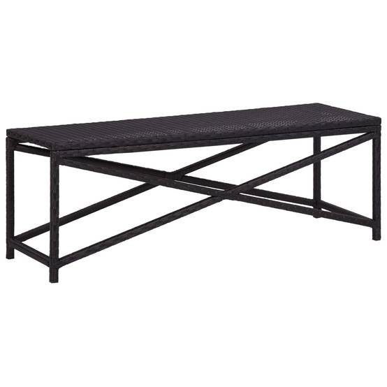Banc de jardin - Banc d'extérieur - Banquette 120 cm Résine tressée Noir - Image 2