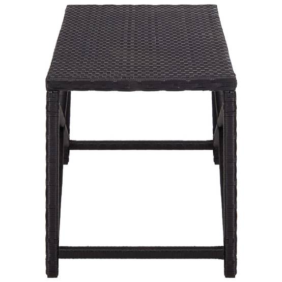 Banc de jardin - Banc d'extérieur - Banquette 120 cm Résine tressée Noir - Image 3