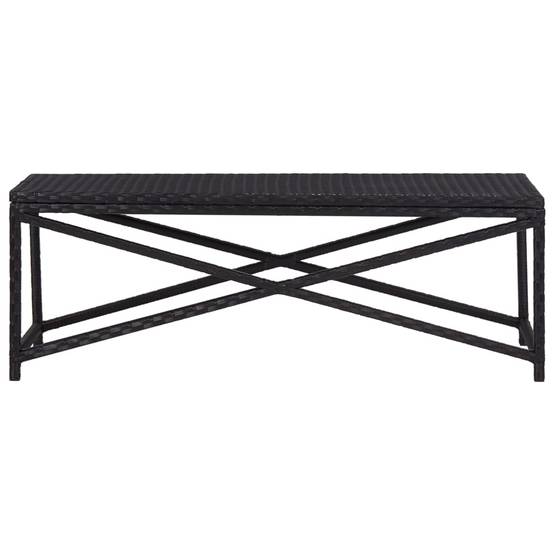 Banc de jardin - Banc d'extérieur - Banquette 120 cm Résine tressée Noir - Image 1