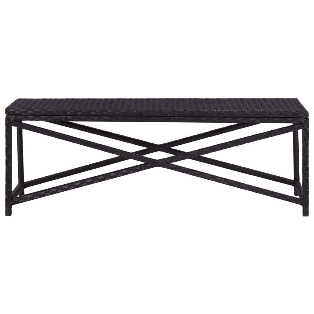 Banc de jardin - Banc d'extérieur - Banquette 120 cm Résine tressée Noir - Image 1