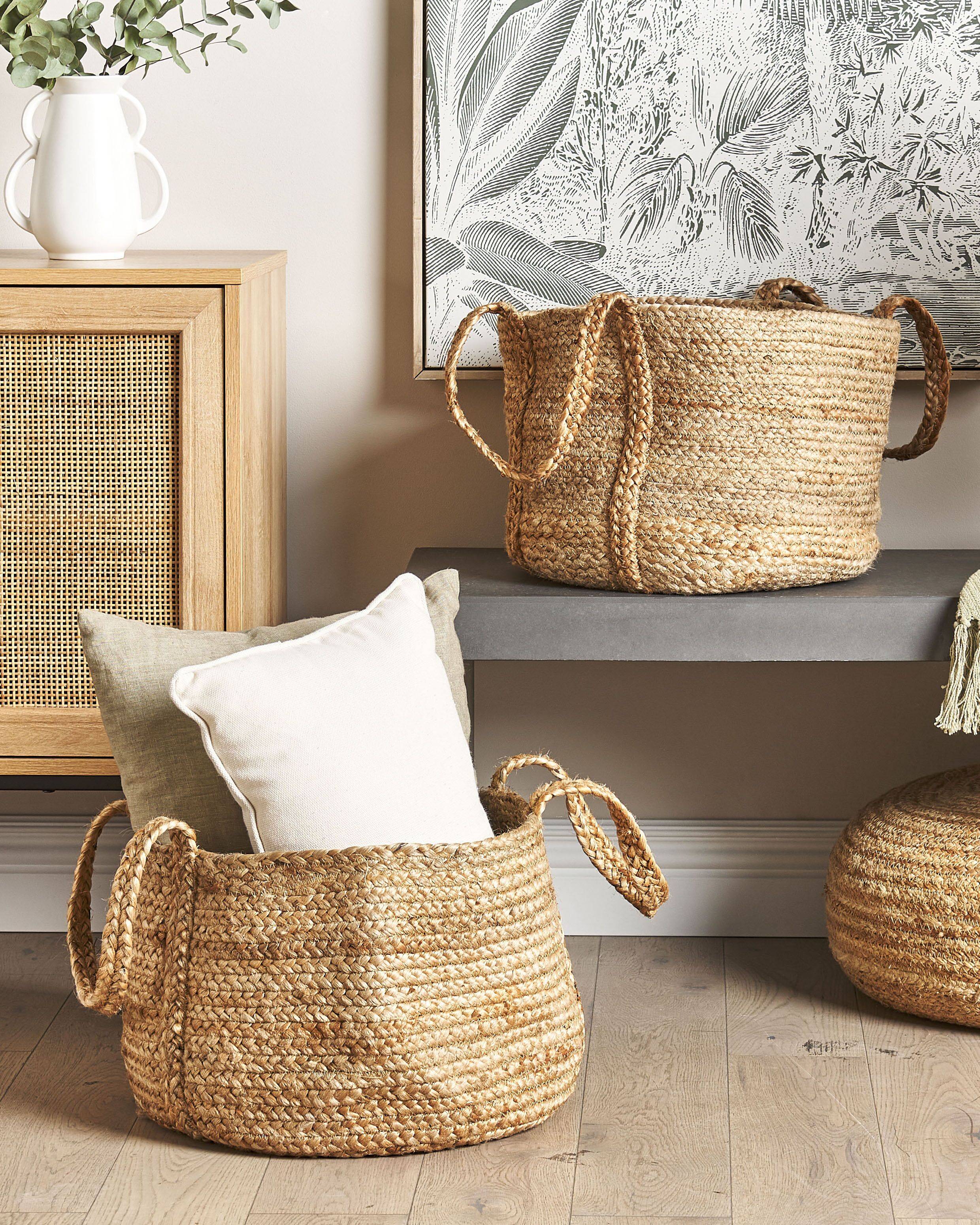 Beliani - Paniers Naturel en Jute 50 cm Ronds Faits Main Rangement Intérieur pour Linge Facile à Entretenir Corbeilles Lot de 2 - Imagen 2