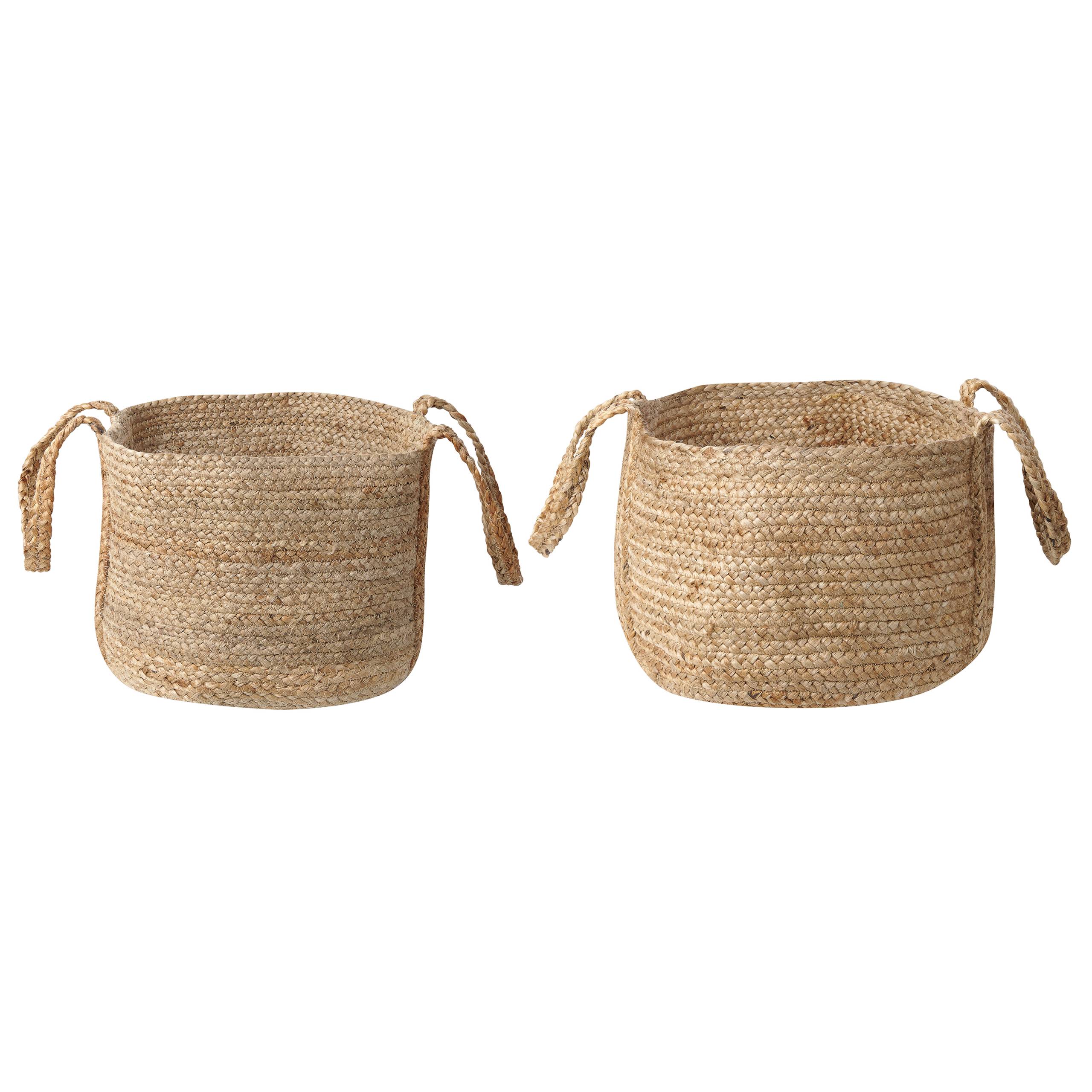 Beliani - Paniers Naturel en Jute 50 cm Ronds Faits Main Rangement Intérieur pour Linge Facile à Entretenir Corbeilles Lot de 2 - Imagen 1