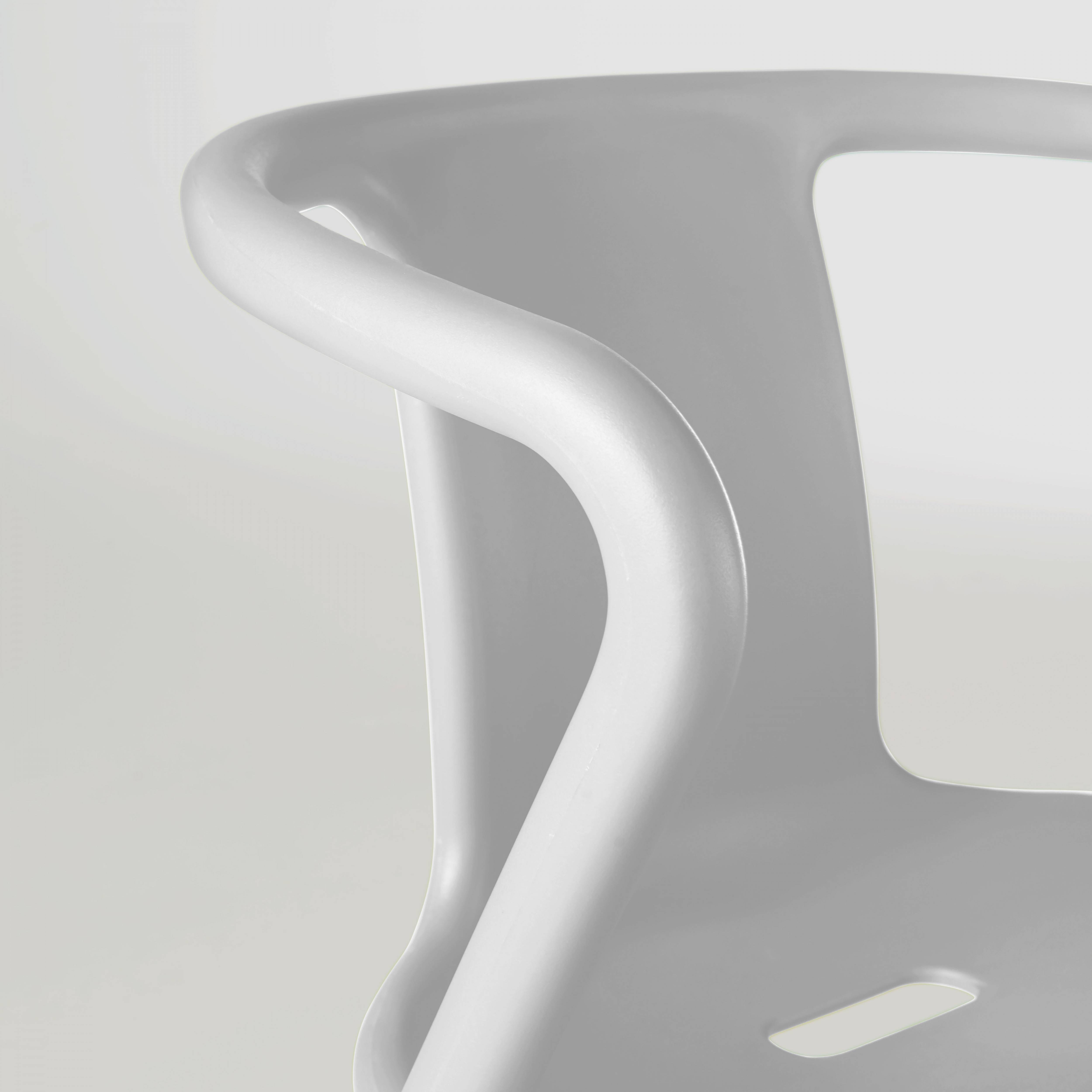 Oviala - Fauteuil de jardin design en plastique blanc - Oviala - Imagen 4