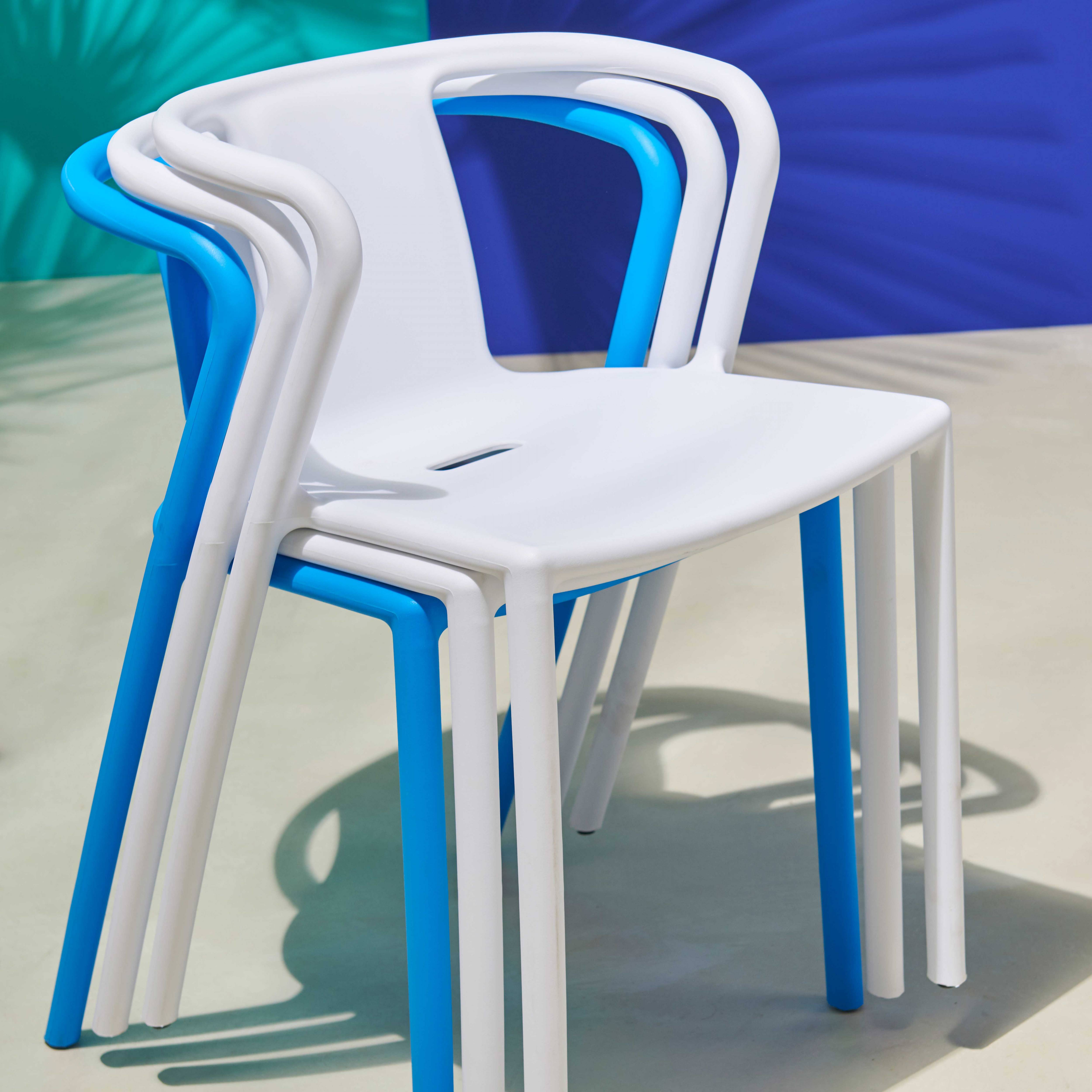 Oviala - Fauteuil de jardin design en plastique blanc - Oviala - Imagen 6