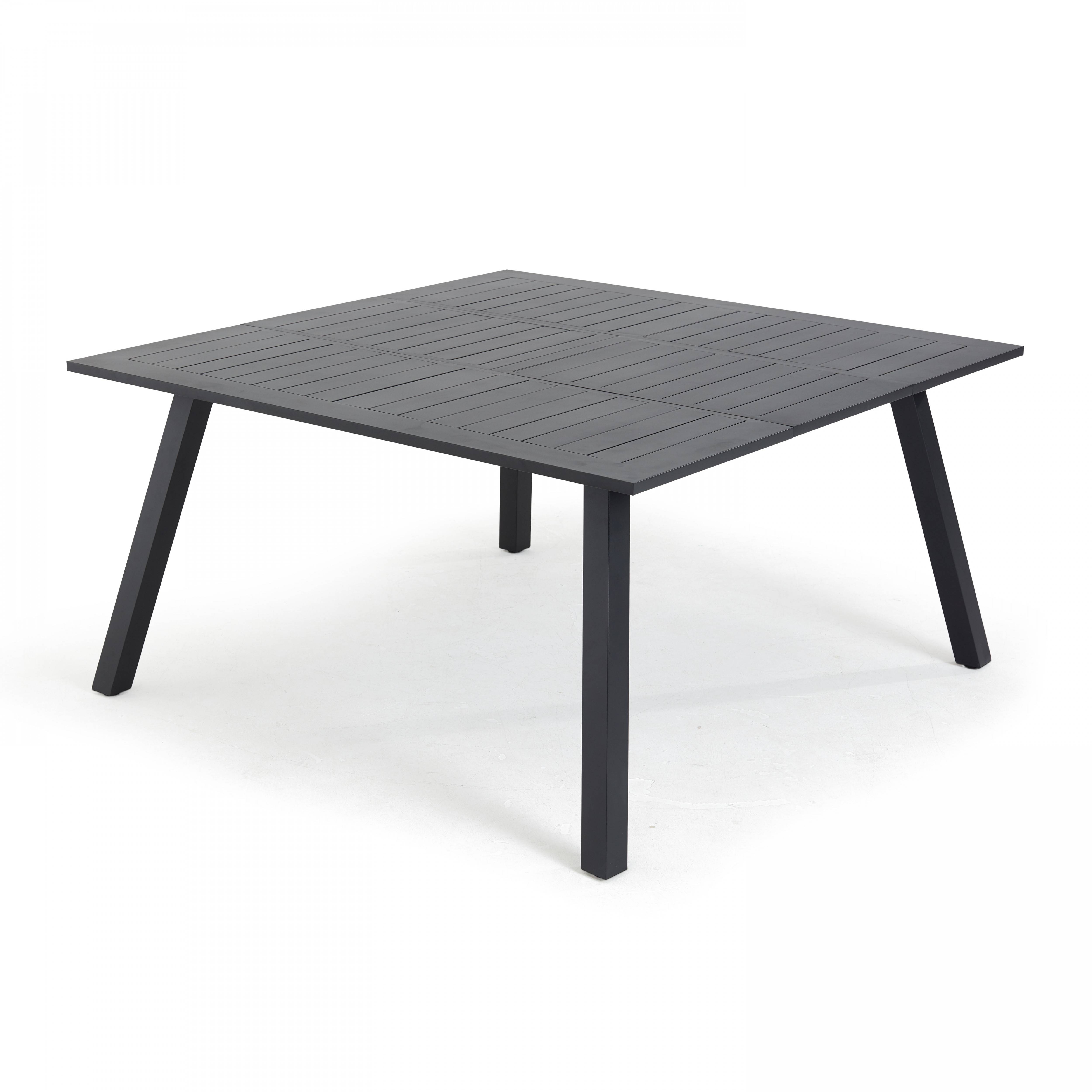 Oviala - Table de jardin carrée extensible en aluminium 4 à 6 places noir Samba - Oviala - Imagen 2