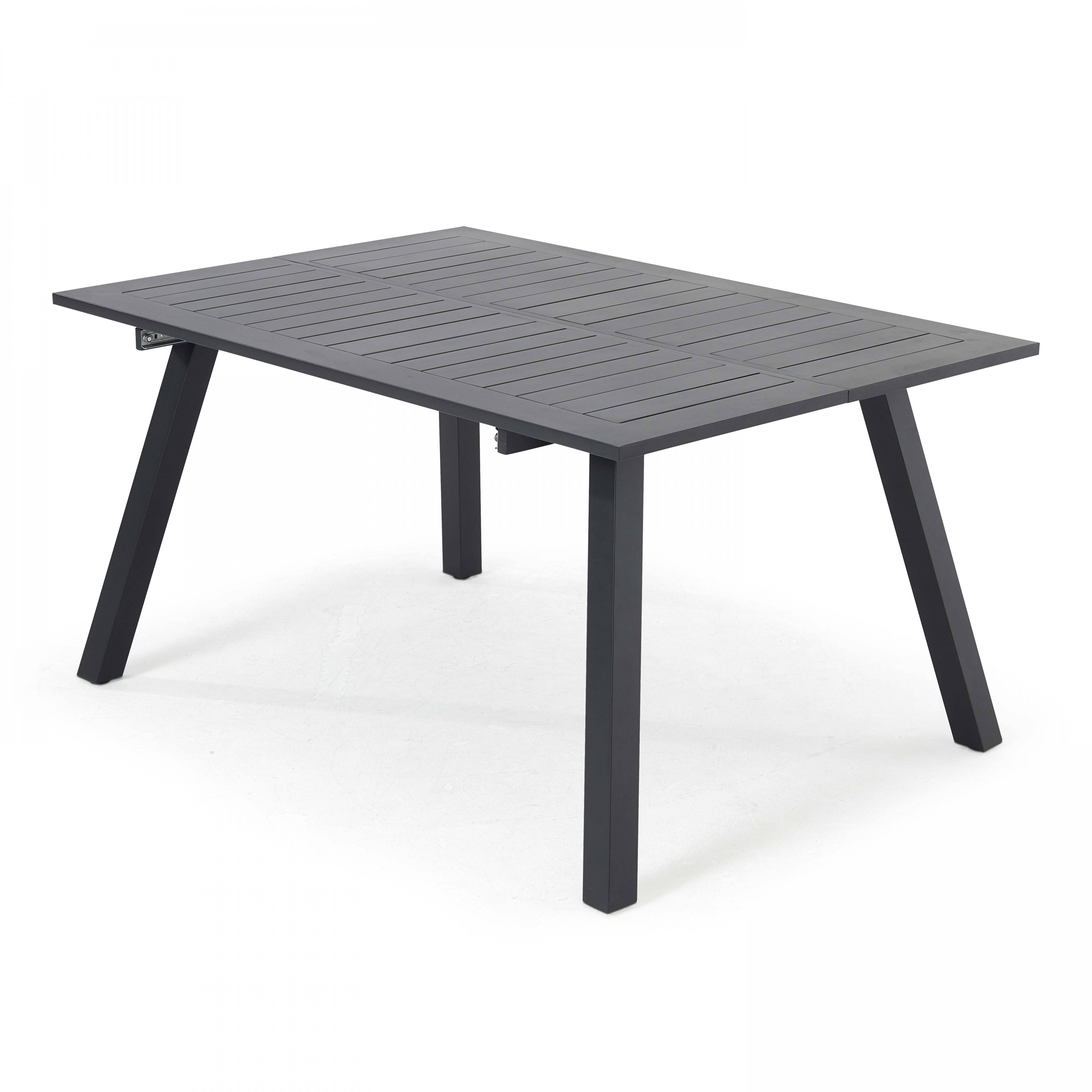 Oviala - Table de jardin carrée extensible en aluminium 4 à 6 places noir Samba - Oviala - Imagen 1
