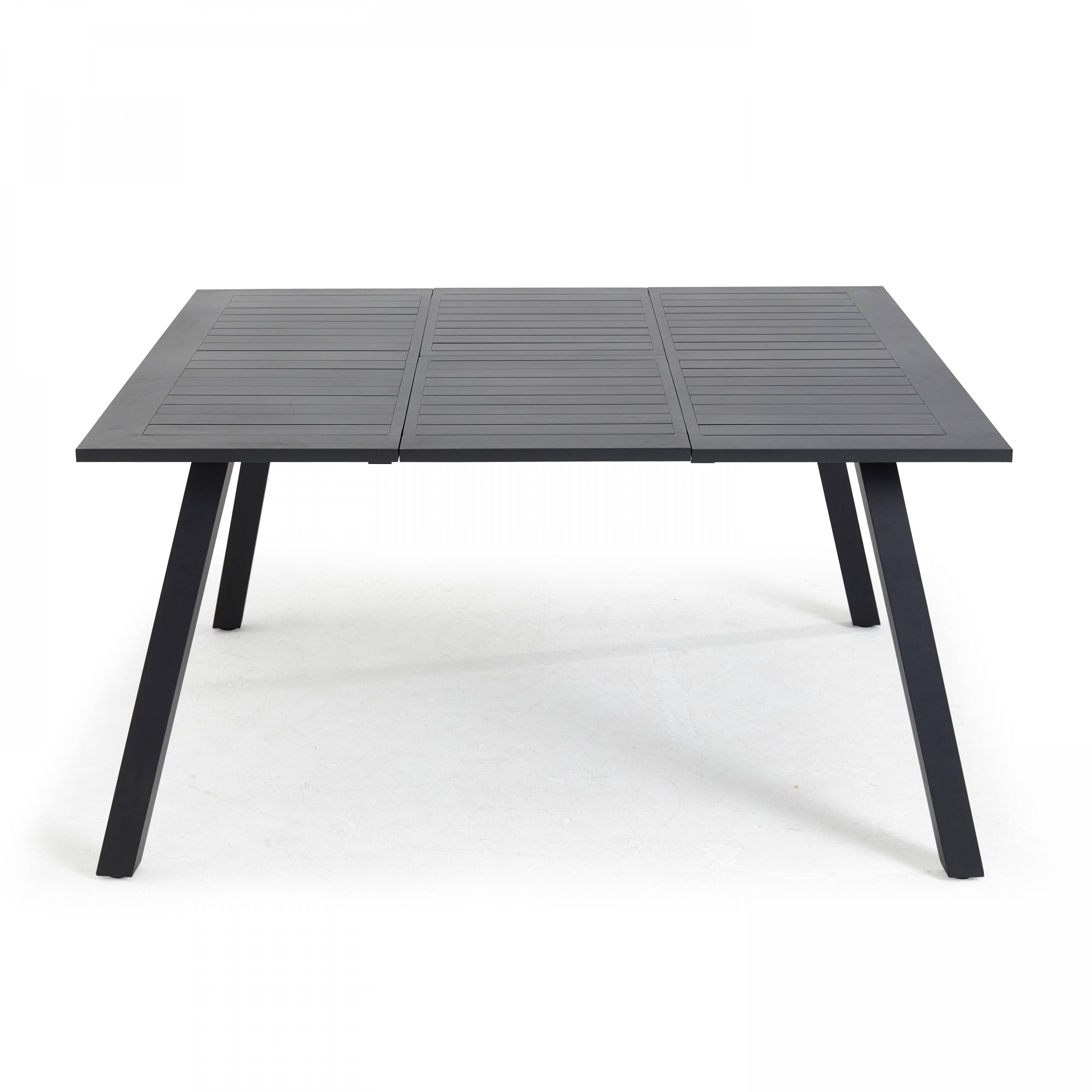 Oviala - Table de jardin carrée extensible en aluminium 4 à 6 places noir Samba - Oviala - Imagen 3