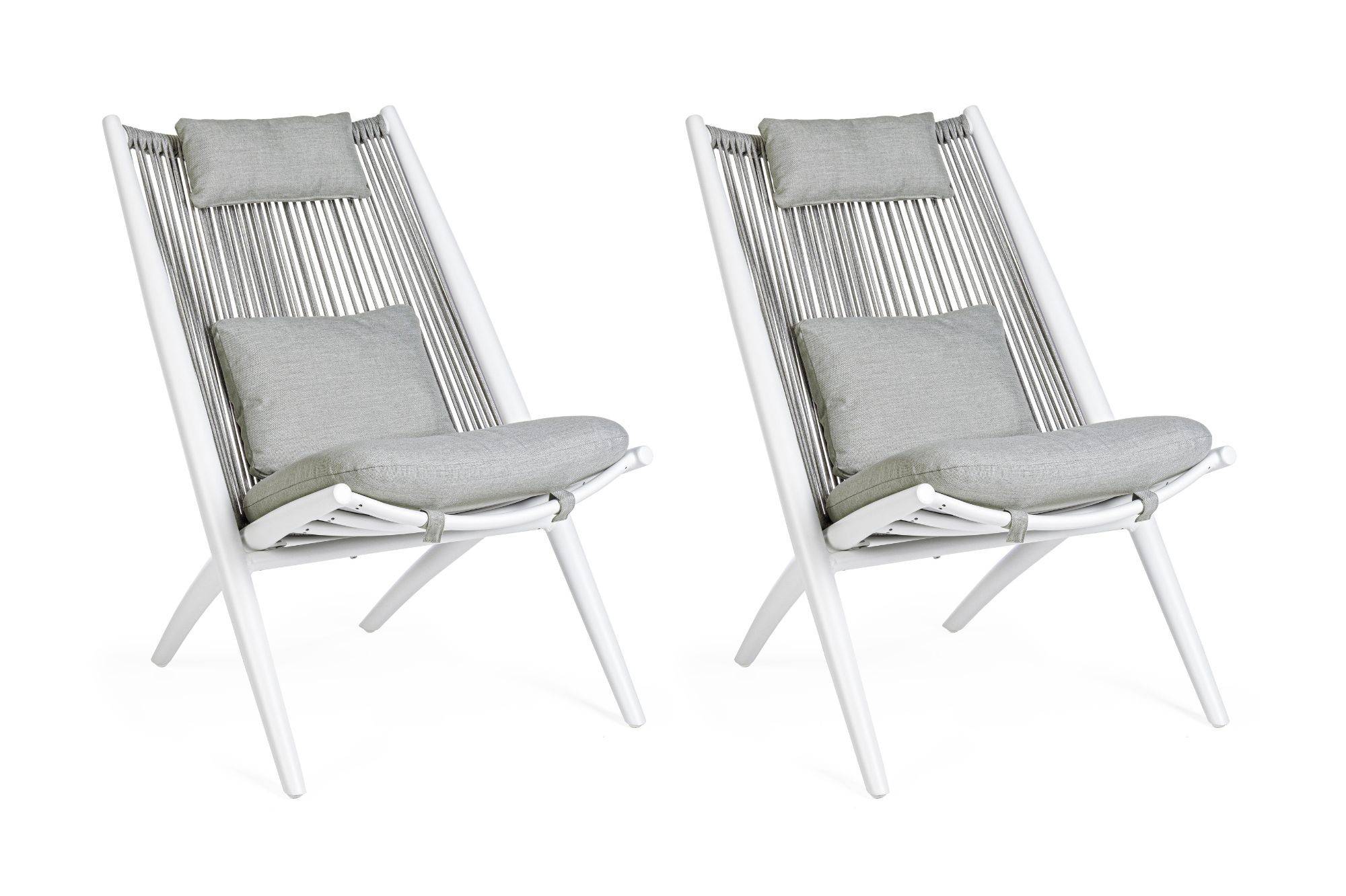 Autre - Chiliennes de jardin lounge design en métal (lot de 2) - BELLE ILE - Imagen 1