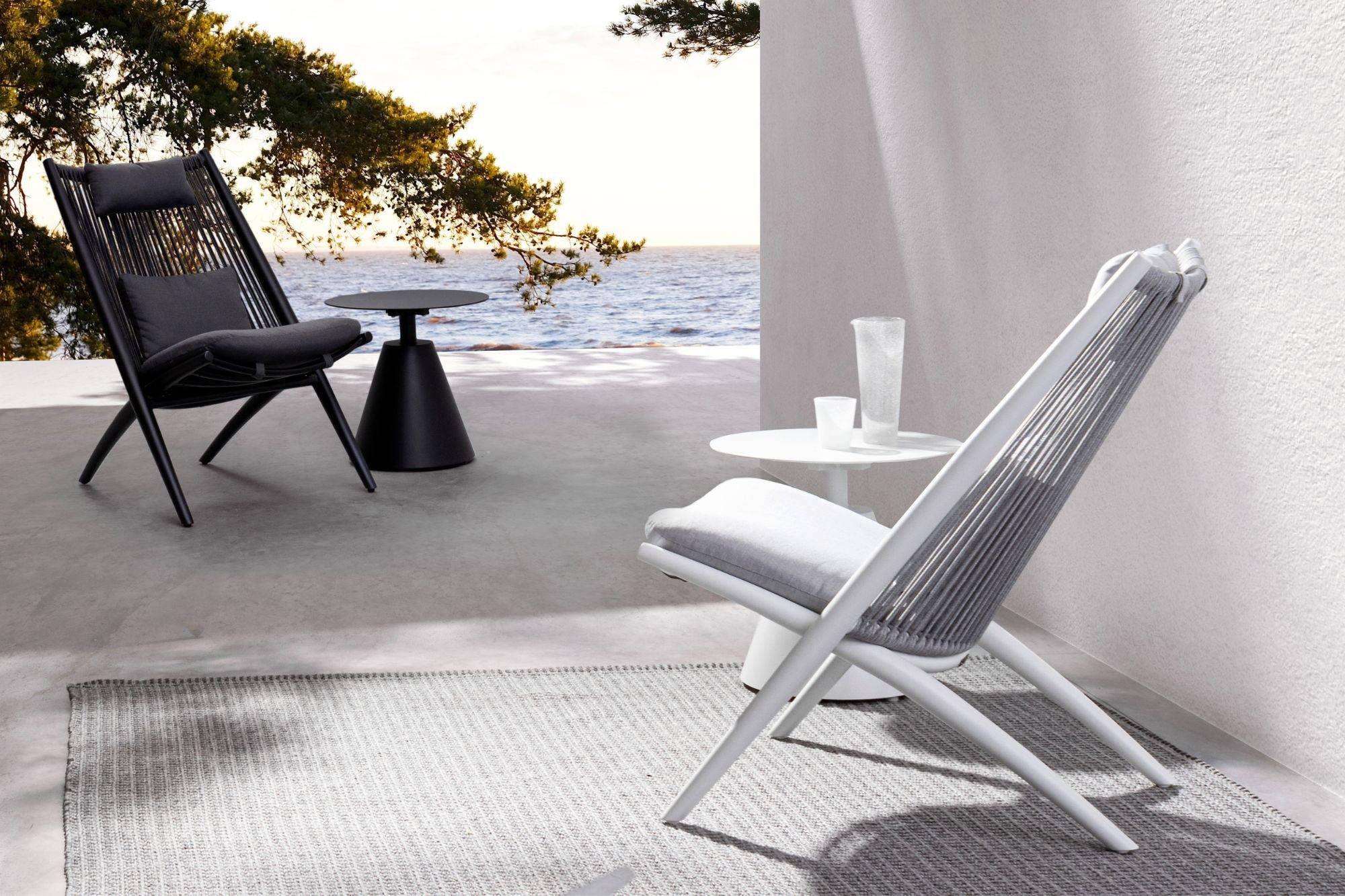 Autre - Chiliennes de jardin lounge design en métal (lot de 2) - BELLE ILE - Imagen 2