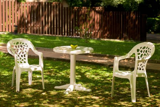 Table carrée extérieure 70x70 blanc BANYOLES garbar - Image 6