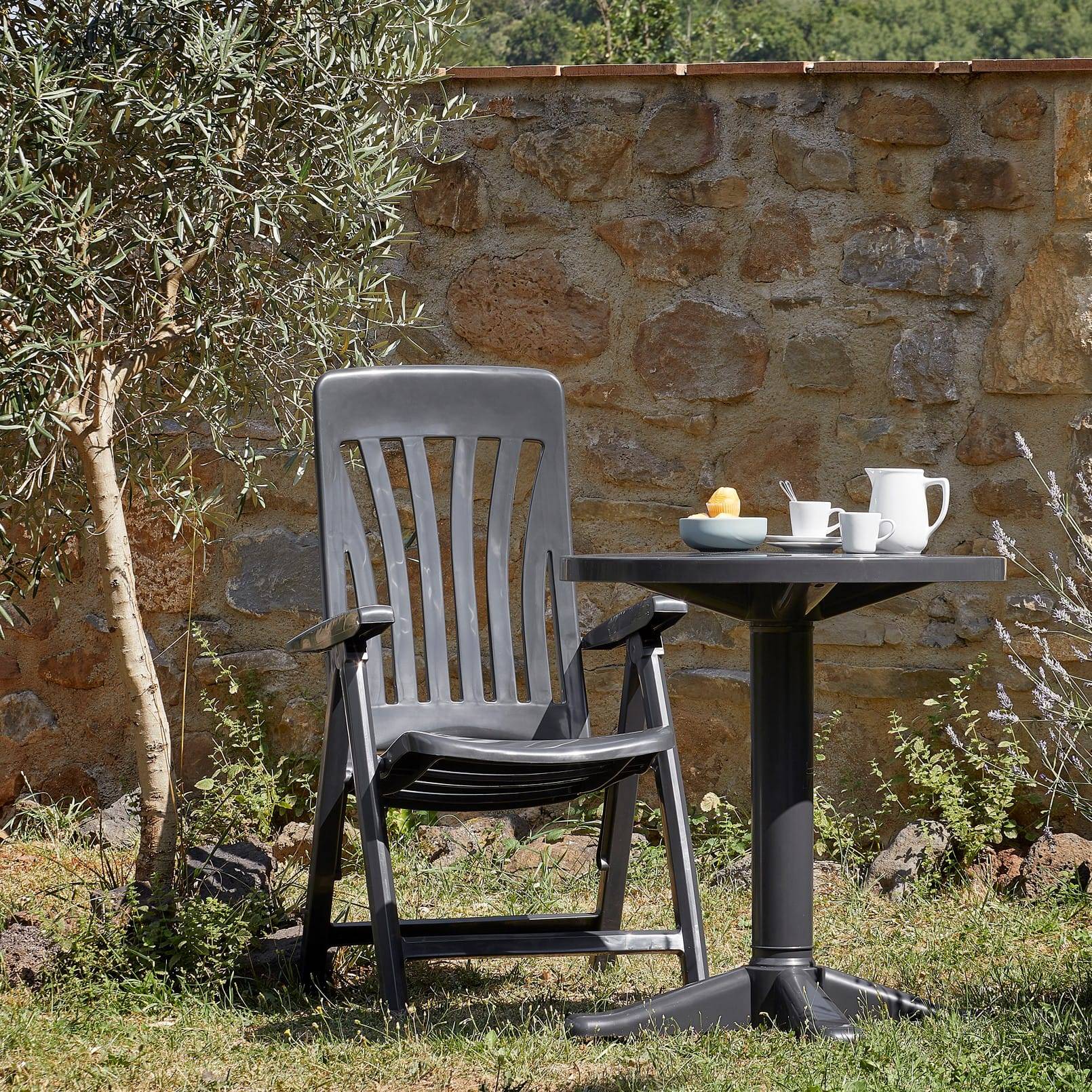 Table carrée extérieure 70x70 blanc BANYOLES garbar - Image 5
