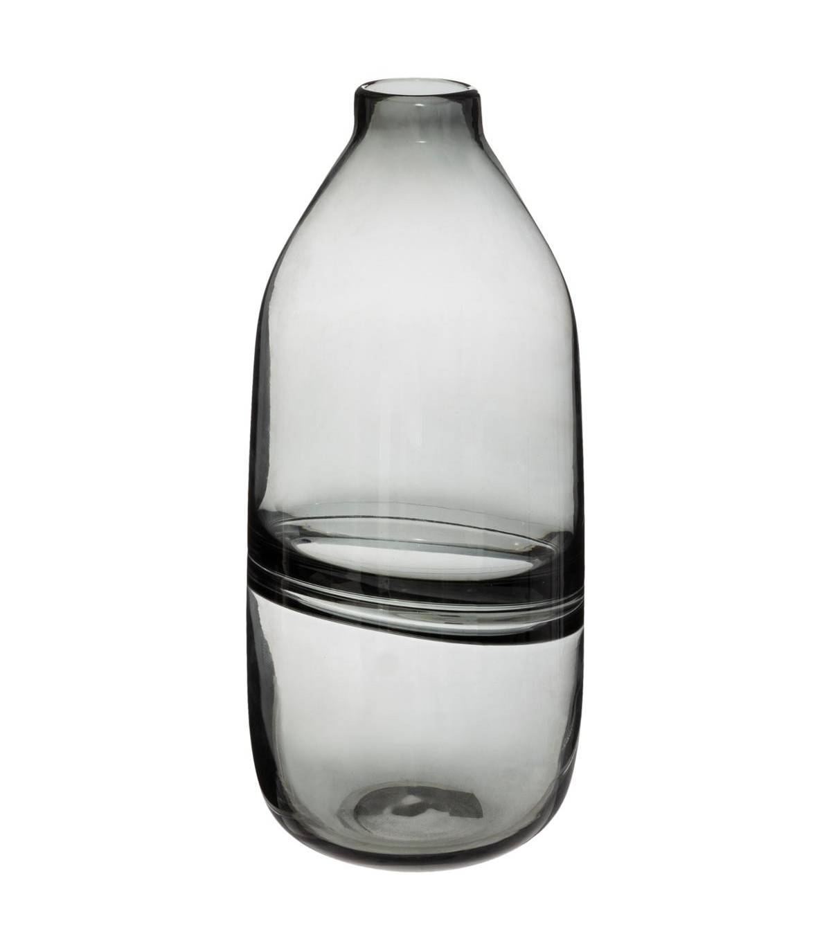 Vase Bouteille en Verre gris H 30 cm - Imagen 1