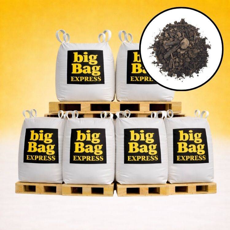 BIG BAG EXPRESS - PACK 6 X BIG BAG de 1m3 (+/- 7,2T) Terre Criblée Amendée Compostée à 25% - Livraison PREMIUM