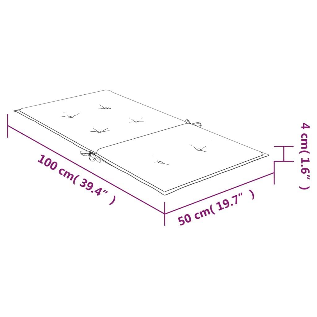 Coussins de chaise à dossier bas polyester noir à carreaux 100 x 50 x 4 cm - PANGIVO - Image 10