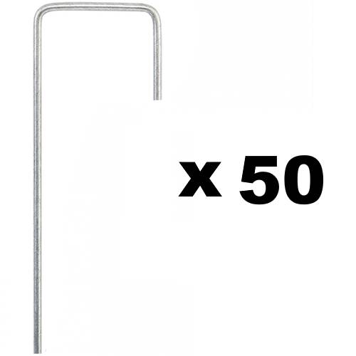 Gt Garden - Lot de 50 piquets de fixation pour jardin en acier galvanisé - Longueur 150 mm - GT GARDEN - Image 1