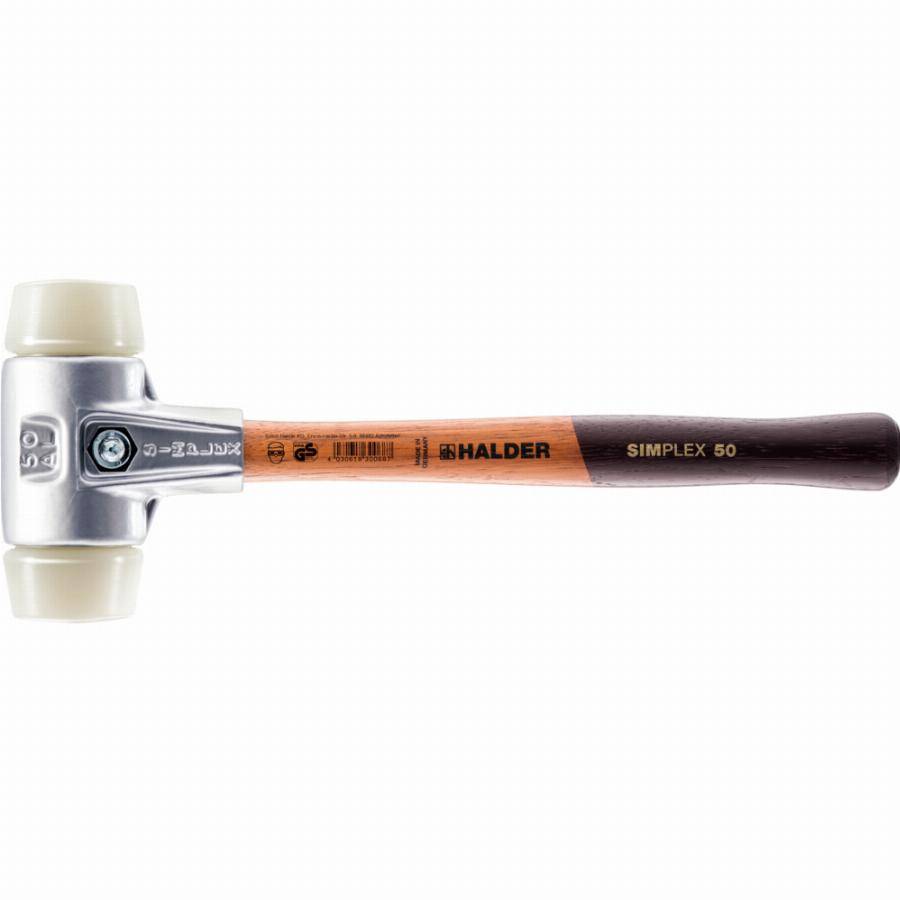 Maillet HALDER SIMPLEX Nylon avec boîtier en aluminium et manche en bois - D=60 mm - 3108.060