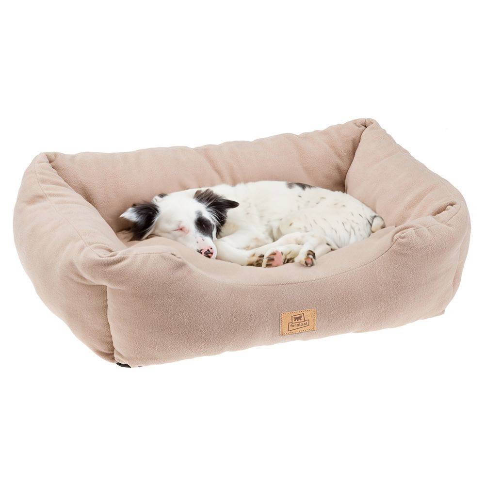 Ferplast - Canapé Lit pour Chiens et Chats COCCOLO MICROFLEECE 60 Doux Micropolaire Lavable Beige - Imagen 5
