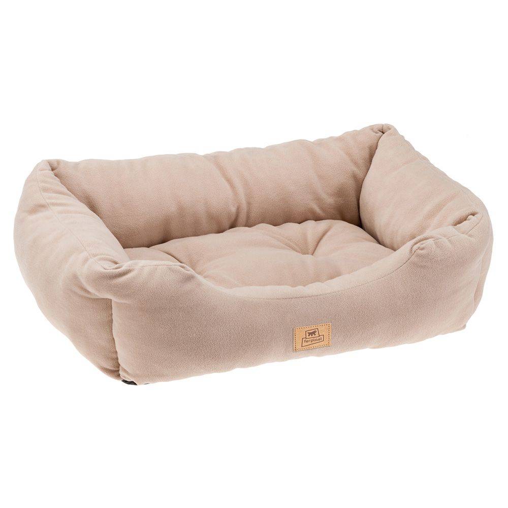 Ferplast - Canapé Lit pour Chiens et Chats COCCOLO MICROFLEECE 60 Doux Micropolaire Lavable Beige - Imagen 1
