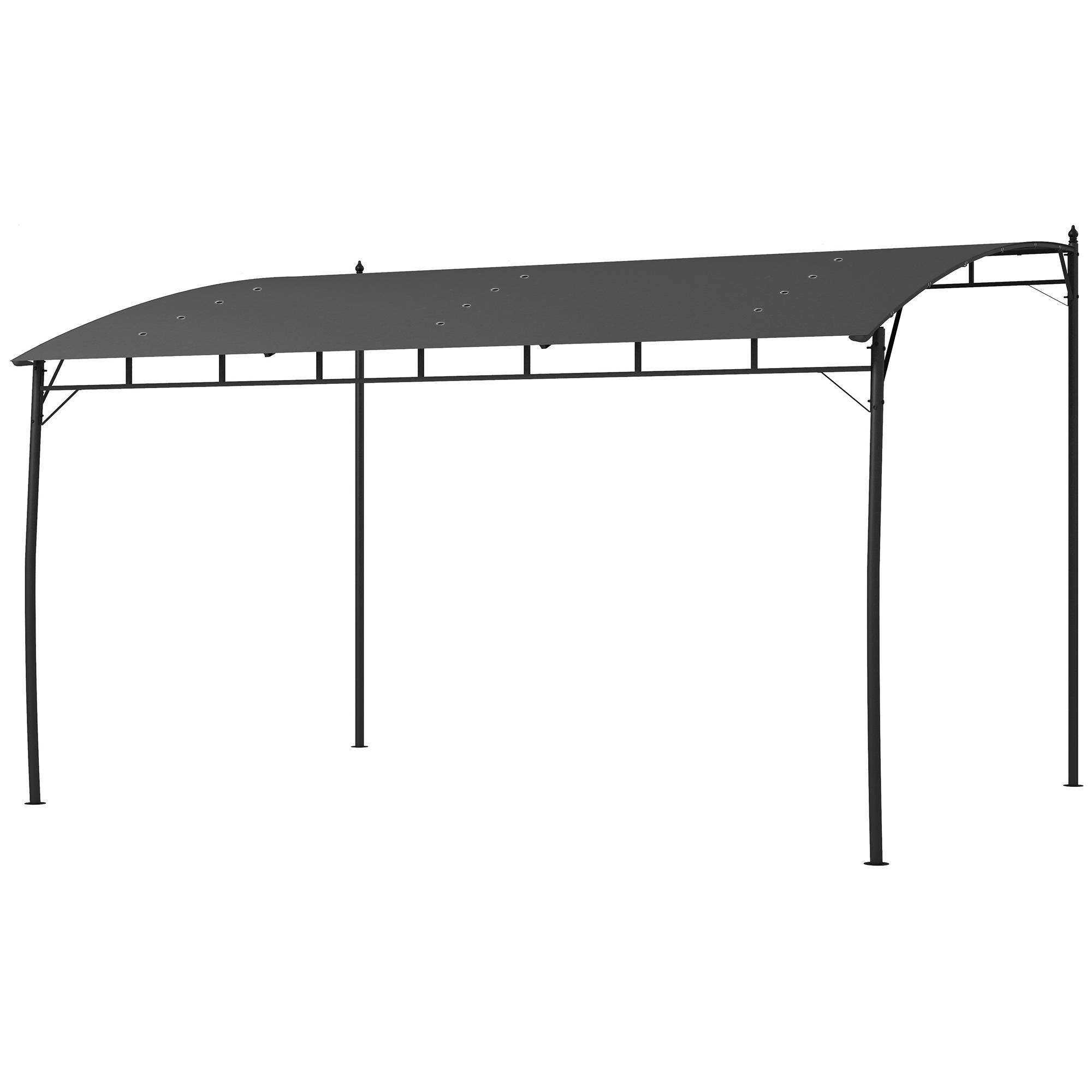 Pergola métal et polyester pour jardin et terrasse toit avec drainage 400x296cm gris - ComfortXL Outdoor Living - Image 2