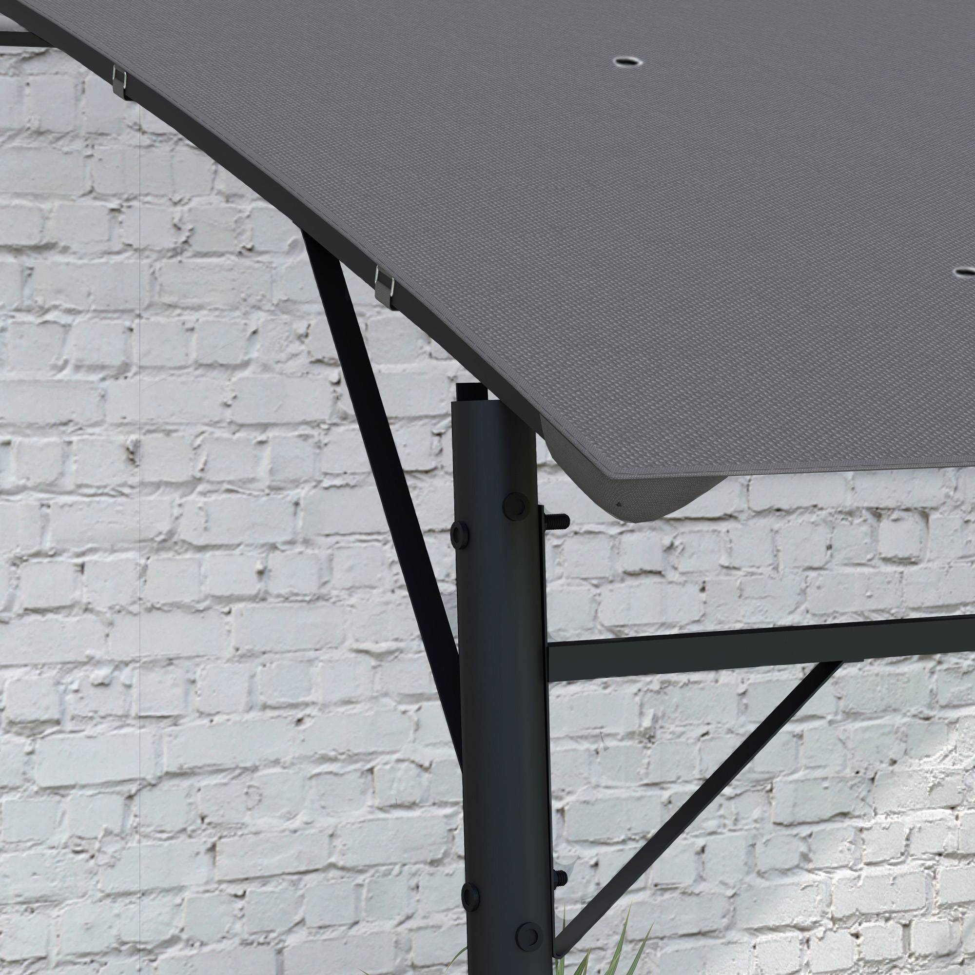 Pergola métal et polyester pour jardin et terrasse toit avec drainage 400x296cm gris - ComfortXL Outdoor Living - Image 10