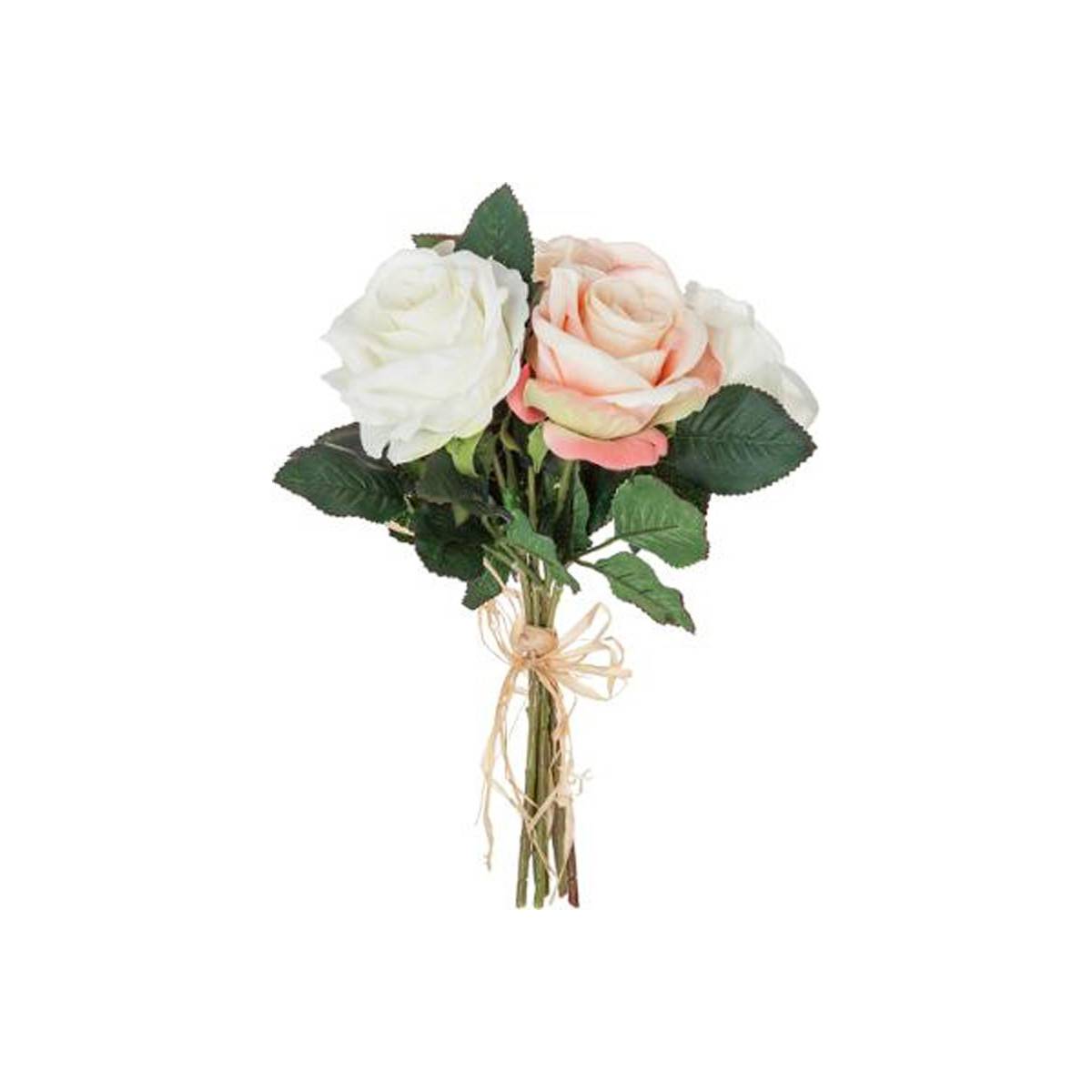 Bouquet de Fleurs artificielles 7 Roses vieillies D. 23 x H. 30 cm - Imagen 3
