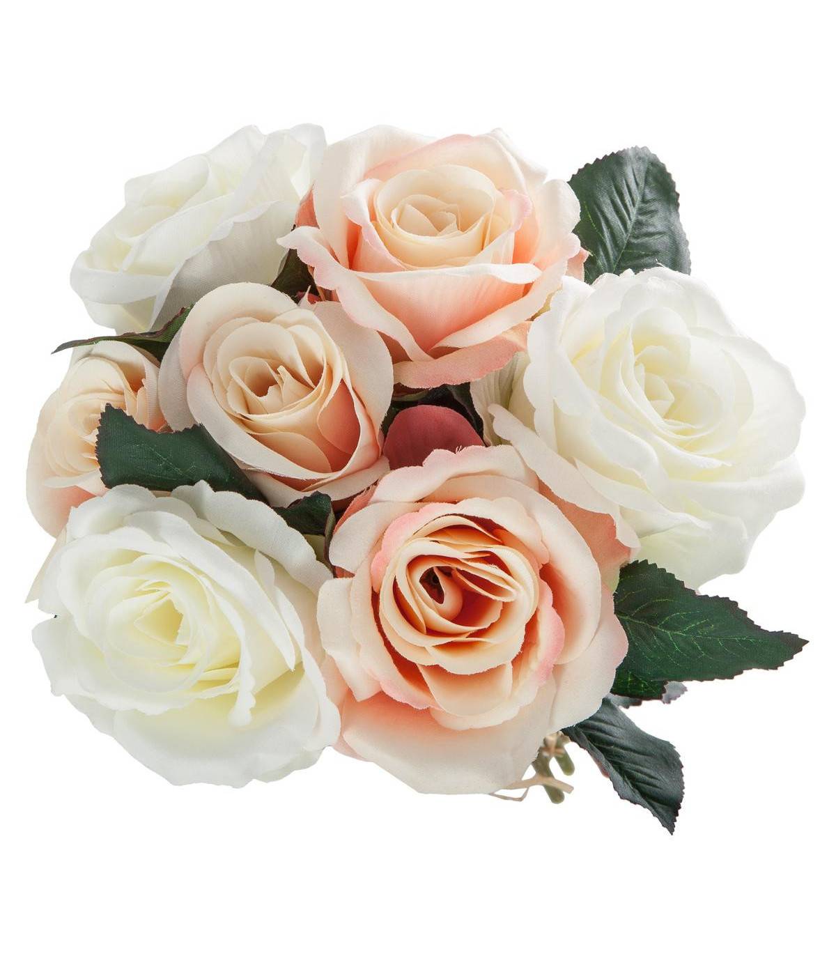 Bouquet de Fleurs artificielles 7 Roses vieillies D. 23 x H. 30 cm - Imagen 2