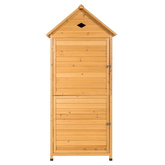 Helloshop26 - Abri de jardin extérieur à 5 etagères cabane verrouillable en bois de sapin toit en tôle galvanisée - Imagen 2